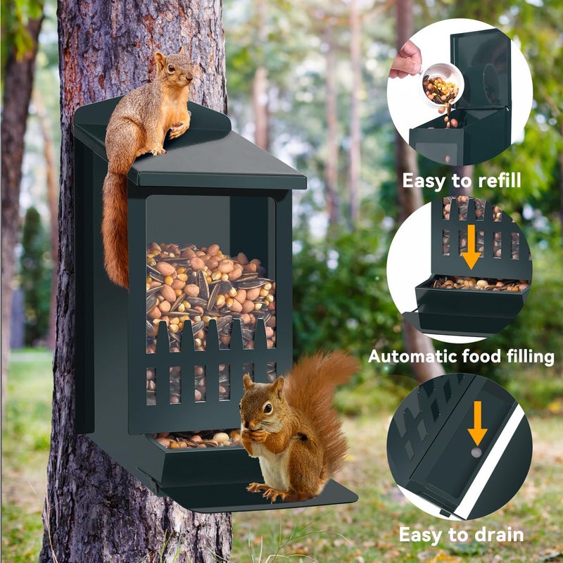 TreeGun Squirrel Feeder for Hanging Outside Tree，Mini Chipmunk Outdoors Squirrel Picnic Bench Feeders Table，Funny Metal House Boxes，Stronger Than Wooden Structure - Image 3